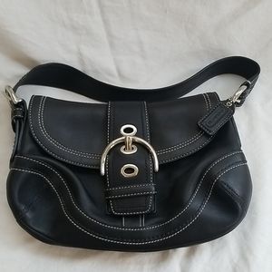 Black leather Coach handbag
